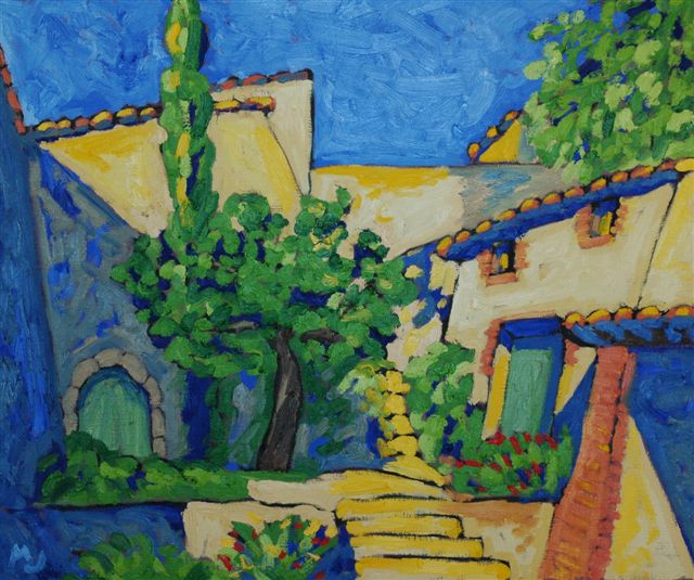 La fentre sur la terrasse - 73x60 cm -  Marie Jaouan